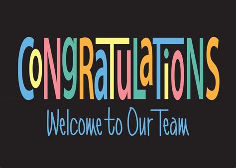 Congratulations and Welcome to .